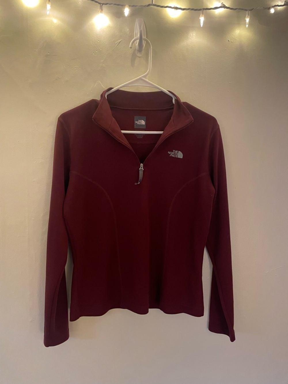 The North Face Women's Burgundy Vintage Quarter-Zip LongSleeve Top Outdoorsy Y2K - Picture 11 of 15